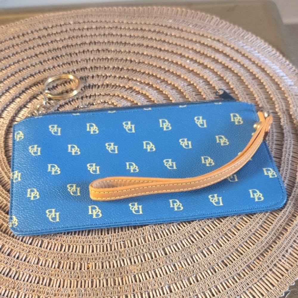 Blue Dooney And Bourke Monogram Wristlet